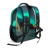 yanfind Children's Backpack Frozen Winter Surreal Exploration Astrophotography Adventure Icelandic Landscape Mountains Travel Kirkjufellfoss Preschool Nursery Travel Bag