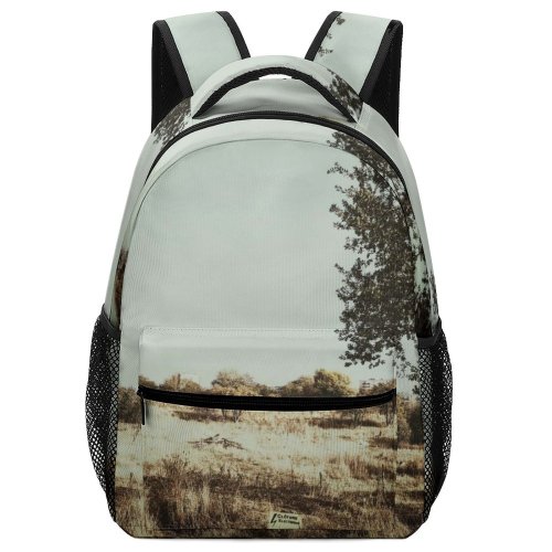 yanfind Children's Backpack Ground Field Outdoors Plant Tree Grass Grassland Savanna France Montreuil Parc Des Preschool Nursery Travel Bag