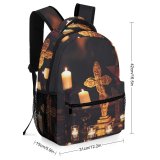 yanfind Children's Backpack  Focus Dark Candles Lighted Religion  Illuminated Depth Evening Field Light Preschool Nursery Travel Bag