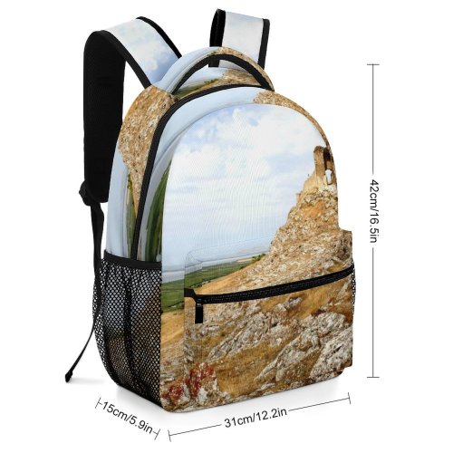 yanfind Children's Backpack City Medieval Fortification Hill Landscape Dobrogea Romania Tulcea Danube Delta Castle Ruins Preschool Nursery Travel Bag