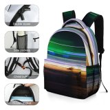 yanfind Children's Backpack  Dynamic Time Colours Lapse Evening Colorful Light Neon Abstract Trails Shutter Preschool Nursery Travel Bag