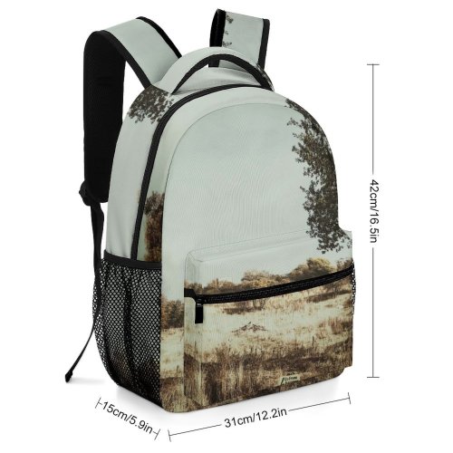 yanfind Children's Backpack Ground Field Outdoors Plant Tree Grass Grassland Savanna France Montreuil Parc Des Preschool Nursery Travel Bag