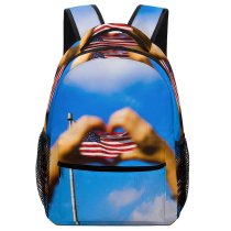 yanfind Children's Backpack  Freedom Clouds Hands States Flag Stripes Outdoor Wind Unity Sky Summer Preschool Nursery Travel Bag