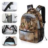 yanfind Children's Backpack Young Pet Kitten Portrait Tabby Curiosity Cute Little Adorable Staring  Whisker Preschool Nursery Travel Bag