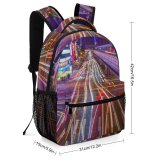yanfind Children's Backpack Expressway Street City Time Lights Downtown Lapse Fast Traffic Evening Light Preschool Nursery Travel Bag