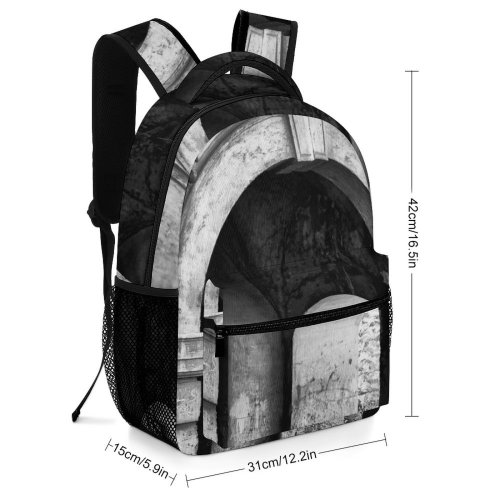 yanfind Children's Backpack Dark Gate Entrance Travel Abandoned Church Building Cathedral Facade Outdoors Architecture Preschool Nursery Travel Bag