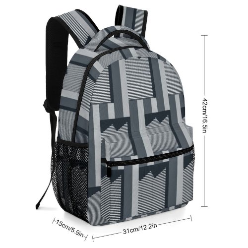 yanfind Children's Backpack Hardware Building Window Curtain Stock Grey Urban Abstract City Free Electronics Preschool Nursery Travel Bag