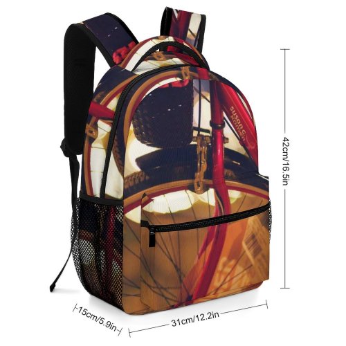yanfind Children's Backpack Bike  Focus City Design Lights Depth Field Wheel Transportation Bicycle Bokeh Preschool Nursery Travel Bag
