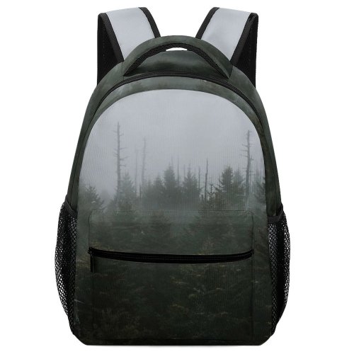 yanfind Children's Backpack Grey Fog Mist Tree Conifer Forest Outdoors Flora Plant Smokeys Landscape Wanderlust Preschool Nursery Travel Bag
