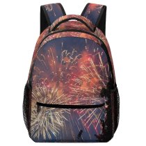 yanfind Children's Backpack Fireworks Colorful Night Sky Explosio Midnight Event Light Preschool Nursery Travel Bag