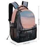 yanfind Children's Backpack Golden Street Lights Clouds Sunset Electricity Energy Buildings Urban Transportation Outdoors Preschool Nursery Travel Bag