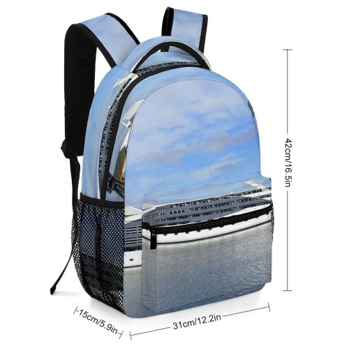 yanfind Children's Backpack Bay Journey Coast Maritime Tourism Design Vacation Clouds Port Sunlight Marine Transport Preschool Nursery Travel Bag