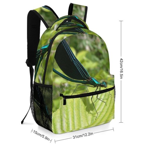yanfind Children's Backpack Bug Insect Plitvice Shiny Eyes Big Fly Leaf Plant Damselfly Dragonflies Preschool Nursery Travel Bag