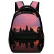 yanfind Children's Backpack Angkor Backlit Tree Tall Dark Sunset Grass Landscape Evening Light Cambodia Preschool Nursery Travel Bag