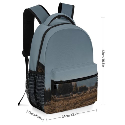yanfind Children's Backpack Abies Field Tree  Housing Plant Sunset Free Ground Zealand Outdoors Preschool Nursery Travel Bag