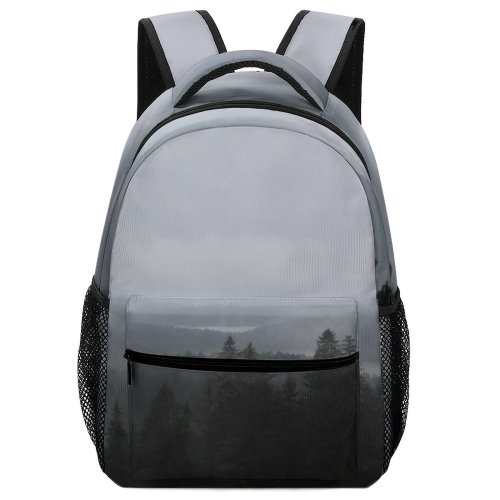 yanfind Children's Backpack Grey Outdoors Fog Mist Tree Plant Hill Scenery Landscape Crown Top Dull Preschool Nursery Travel Bag