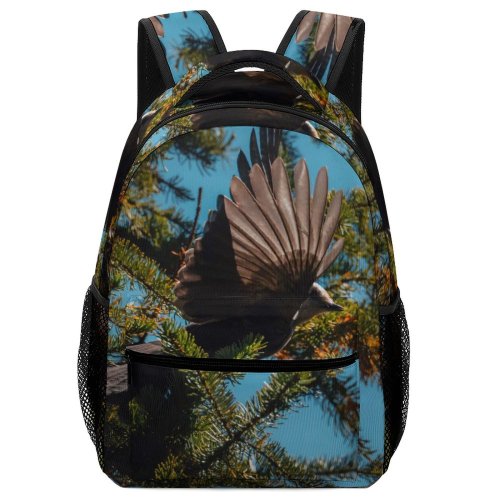 yanfind Children's Backpack Abies Creative Pine Images Conifer Birds Plant Pictures Fir Larch Tree Spruce Preschool Nursery Travel Bag