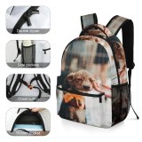 yanfind Children's Backpack  Focus Ribbons Dog Cage Affection Depth Closed Care Field Love Pet Preschool Nursery Travel Bag