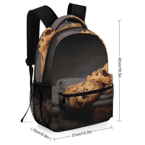 yanfind Children's Backpack Foodporn Tasty Yummy Cookies Delicious Baked Round Homemade Pastry Bread Preschool Nursery Travel Bag