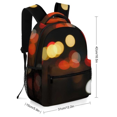 yanfind Children's Backpack  Bokeh Dark Glisten Round Illuminated Lights Night Defocused Preschool Nursery Travel Bag