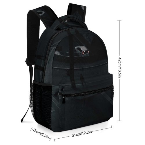 yanfind Children's Backpack  Street City Dark Time Illuminated Lights Automobiles Landscape Evening Asphalt Urban Preschool Nursery Travel Bag