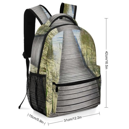 yanfind Children's Backpack   Building Waterfront Staircase Dock Pier Port Lake Sempach Switzerland Th Preschool Nursery Travel Bag