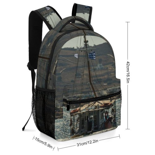 yanfind Children's Backpack Bay Sail Boat Daytime Sky Transportation Sea Outdoors Watercraft System Fishing Ocean Preschool Nursery Travel Bag