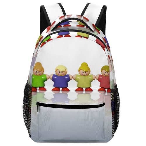 yanfind Children's Backpack Family Children Hands Together Share Sharing Diversity Community Society Generation Kindergarten Love Preschool Nursery Travel Bag