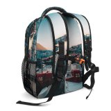 yanfind Children's Backpack Bay Tourism Port Daylight Pier Travel Watercrafts Boat Transportation Outdoors Seashore Harbor Preschool Nursery Travel Bag
