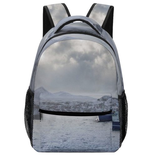 yanfind Children's Backpack Frozen Winter Landscape Daylight Travel Snow Outdoors Scenic Lake Frost Ship Preschool Nursery Travel Bag