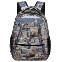 yanfind Children's Backpack Building Aerial Landscape Outdoors City Urban Scenery  Francisco Town Downtown Coit Preschool Nursery Travel Bag