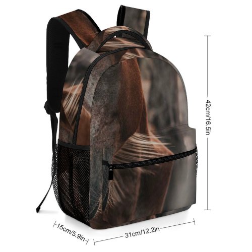 yanfind Children's Backpack  Focus Field Mane Stallion Horse Equine Depth Mare Preschool Nursery Travel Bag
