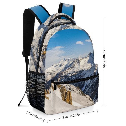 yanfind Children's Backpack Landscape Peak Creative Slope Pictures Outdoors Snow Mointains Französische  Les Preschool Nursery Travel Bag