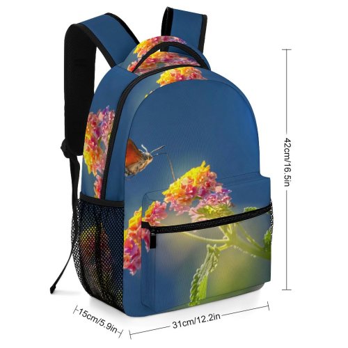 yanfind Children's Backpack Greece Plant Insect Birds Corfu Leaf Invertebrate Flying Wildlife Warm Hummingbird Hawkmoths Preschool Nursery Travel Bag