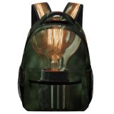 yanfind Children's Backpack  Lightbulb Glass Lantern Electricity Energy Design Light Illuminated Bulb Filament Electric Preschool Nursery Travel Bag