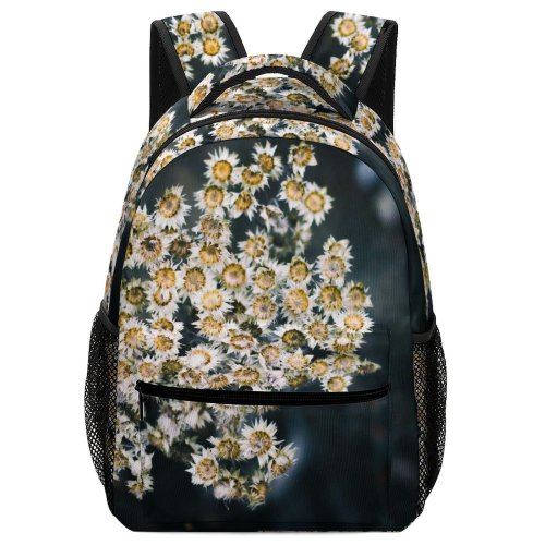 yanfind Children's Backpack Flower Plant  Flora Asteraceae Aster Bouquet Wild Flowers Depth Field Dark Preschool Nursery Travel Bag