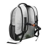 yanfind Children's Backpack Grey Outdoors Fog Mist Kouvola Коувола Финляндия Pine Scenery Forest Finland Travel Preschool Nursery Travel Bag