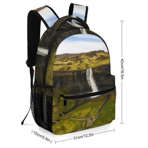 yanfind Children's Backpack Lake Waterfall Basin Skin Wallpapers Creative Images Cliff Landscape Pool Pictures Preschool Nursery Travel Bag