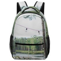 yanfind Children's Backpack Festive Picturesque Serene Rustic Tree Freedom Chill Forest Cater Authentic Silent Preschool Nursery Travel Bag