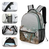 yanfind Children's Backpack Grass Plant Sea Usa Outdoors Landscape Land Promontory Ocean Shoreline Big Sur Preschool Nursery Travel Bag
