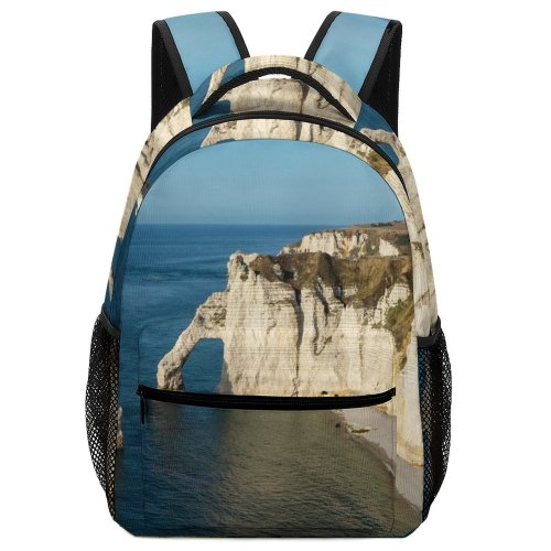yanfind Children's Backpack Cliff Outdoors Étretat France Promontory Ocean Sea Scenery Shoreline Coast Landscape Panoramic Preschool Nursery Travel Bag