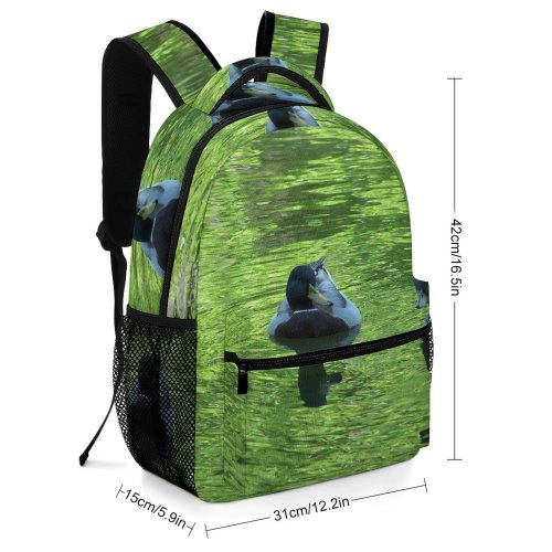 yanfind Children's Backpack Ducks Mallards Ponds Reflections Bird Duck Beak Pond Geese Swans Waterfowl Reflection Preschool Nursery Travel Bag