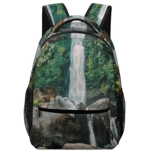 yanfind Children's Backpack Beautiful Forest Wood Landscape Waterfalls Daylight Travel  River  Outdoors Scenic Preschool Nursery Travel Bag