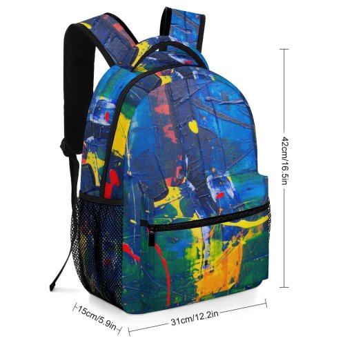 yanfind Children's Backpack Art Expressionism Vibrant Strokes Colorful Abstract Artsy Expression Artistic Contemporary Texture Preschool Nursery Travel Bag