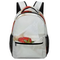 yanfind Children's Backpack Freshness Sweet Delicious Facebook Yogurt Milk Isolated Strawberry Dairy Preschool Nursery Travel Bag