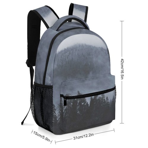yanfind Children's Backpack Grey Sinaia Romania Fog Mist Pele Castle Outdoors Forest Landscape Layers Mounatin Preschool Nursery Travel Bag