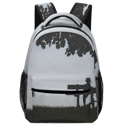 yanfind Children's Backpack Backlit Tree Silhouette Bench  Alone Lonely Dusk Solitude Preschool Nursery Travel Bag