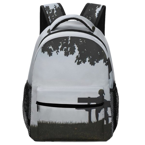yanfind Children's Backpack Backlit Tree Silhouette Bench  Alone Lonely Dusk Solitude Preschool Nursery Travel Bag