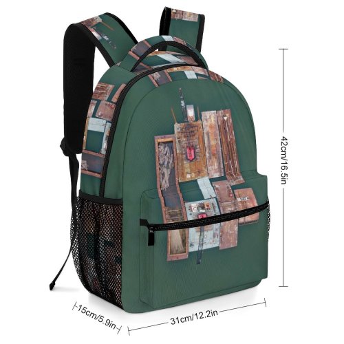 yanfind Children's Backpack Barge Scenery Footage Daylight Daytime Sight Transportation Outdoors Scenic Above Aerial Shot Preschool Nursery Travel Bag