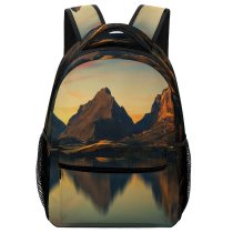 yanfind Children's Backpack For Desktop Landscape Outdoors Scenic Lake Reflection Dawn Dusk Mac Preschool Nursery Travel Bag